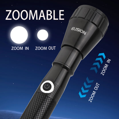 Laser Power Zoomable LED Flashlight Rechargeable LED Aluminum Body EL8016