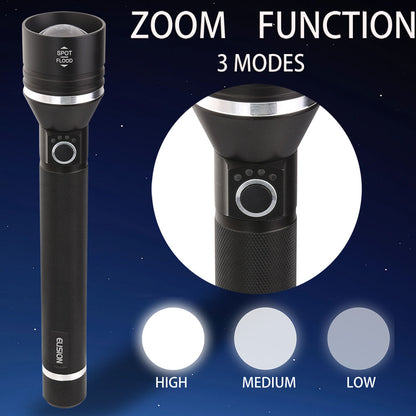 Laser  LED Flashlight Power Zoomable Rechargeable LED Aluminum Body EL8011B