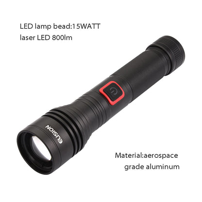 Rechargeable  Laser LED Flashlight Zoomable Power LED Aluminum Body EL8012