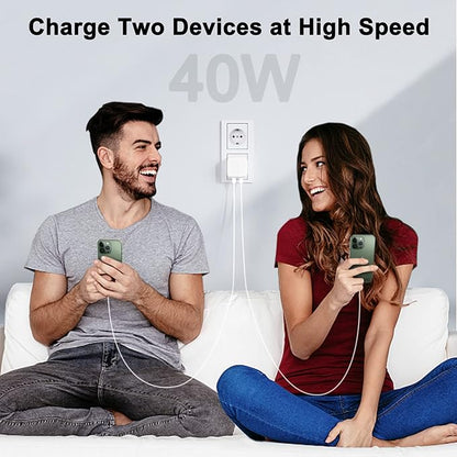 35W/40W Dual USB C Fast Charger Adapter For iPhone Samsung Huawei