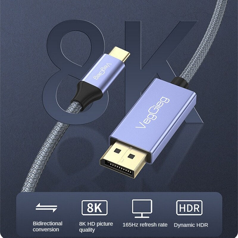 Type C to DisplayPort 1.4 8K Cable