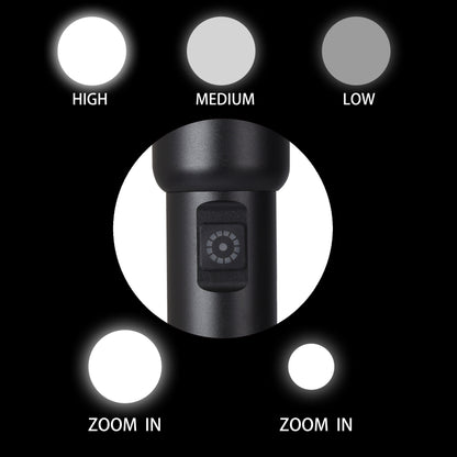 Rechargeable LED Flashlight Zoomable Laser Power LED Aluminum Body EL8021